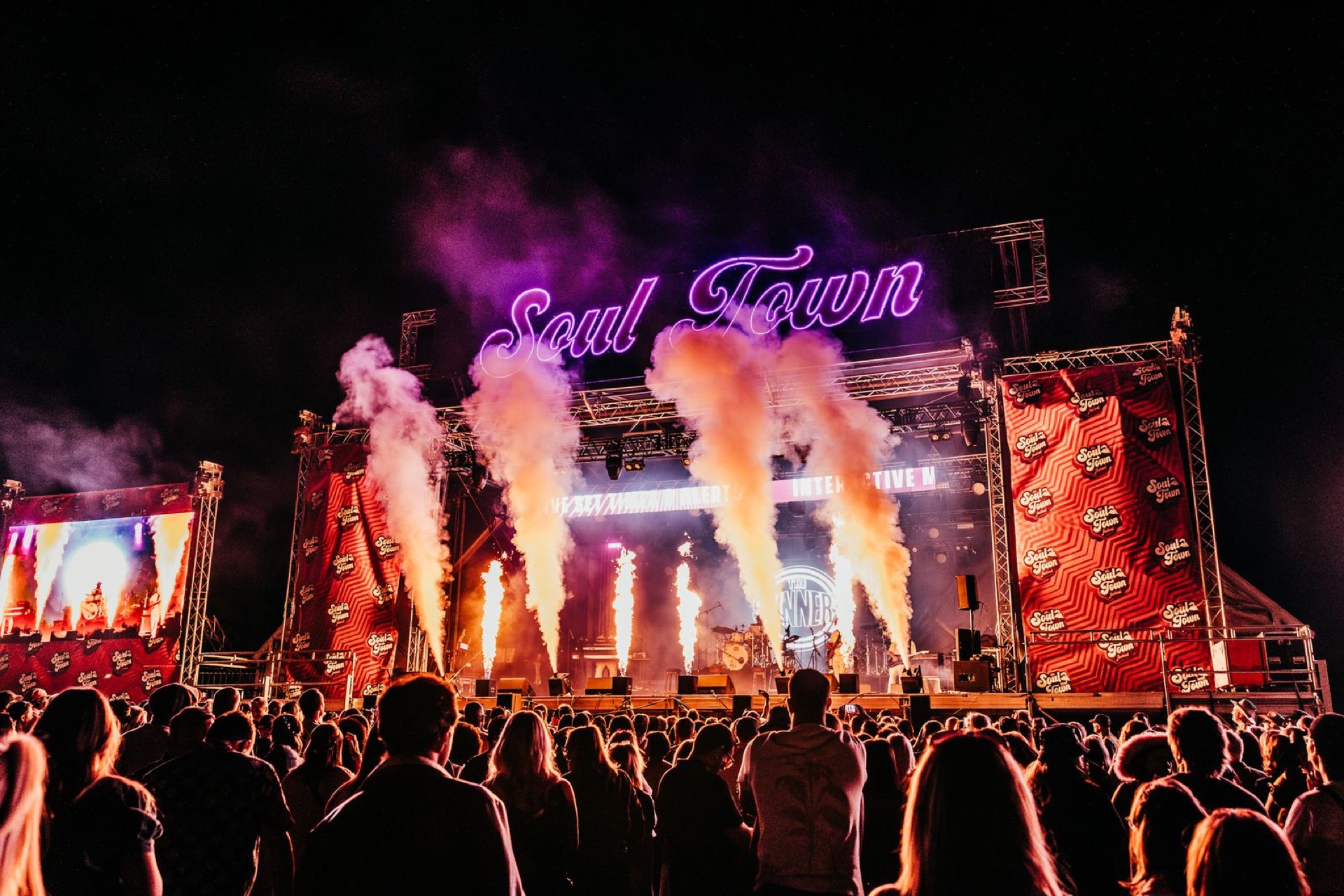 Soultown Festival main stage at night